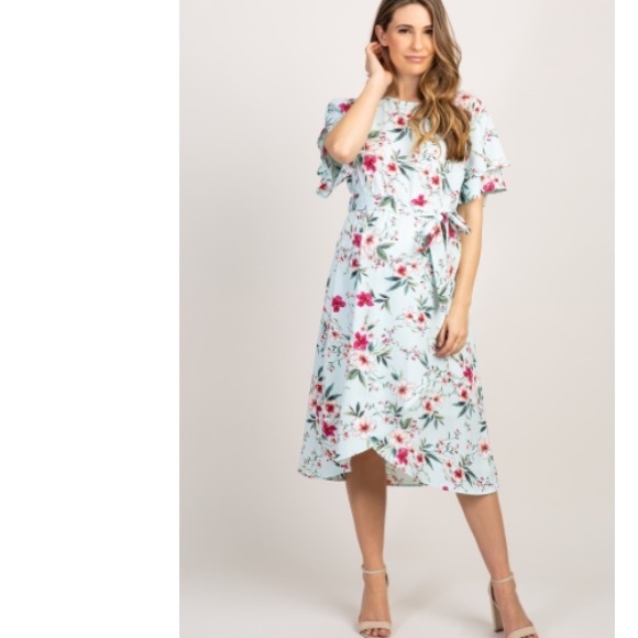 Light blue maternity dress - Picture 1 of 5
